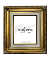 Gatsby Antique Gold Leaf Linen Liner Wood Baroque Picture Frame